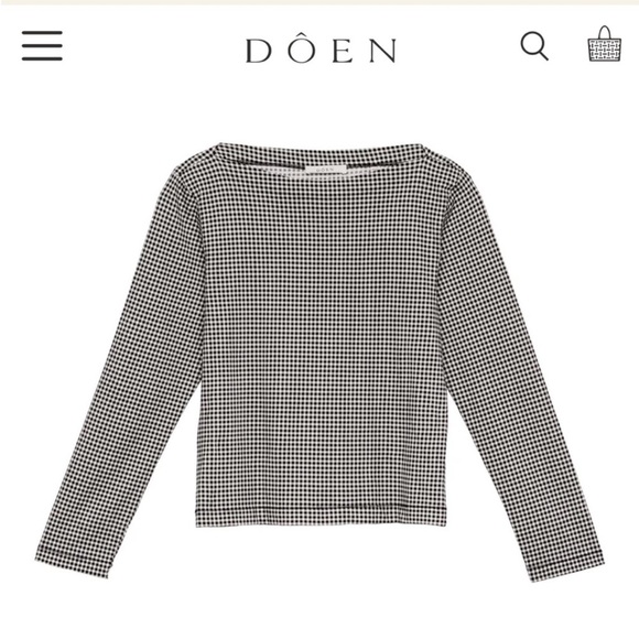 Doen Paulette gingham checkered long sleeve top - Picture 2 of 9